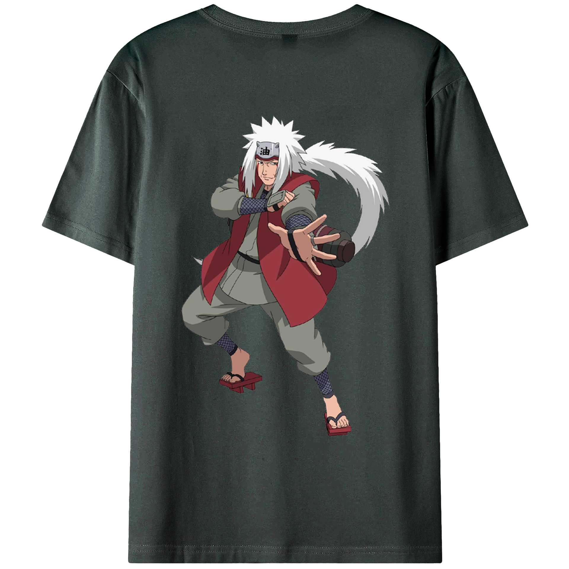 （画像用） NARUTO -ナルト- 自来也（じらいや） Jiraiya 綿100％ メンズ半袖Tシャツ（バックプリント） 通気性